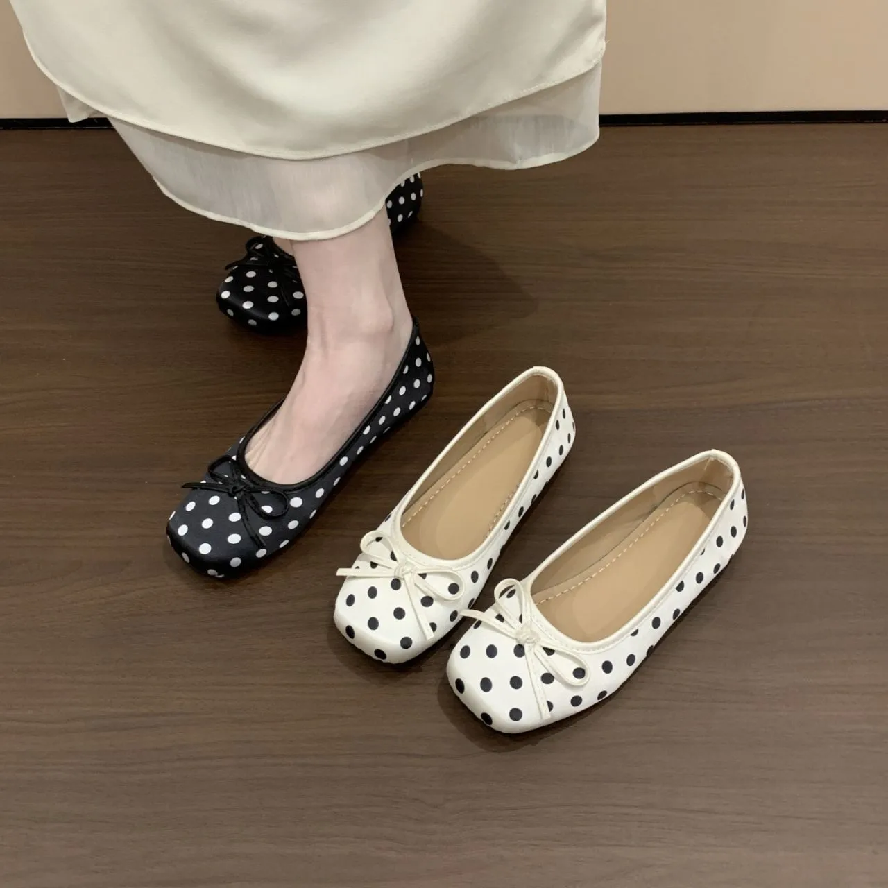 Spring and Autumn Elegant Square Butterfly Sexy Low Heel Mom Shoes Fashionable Best Selling New Comfortable Women's Shoes
