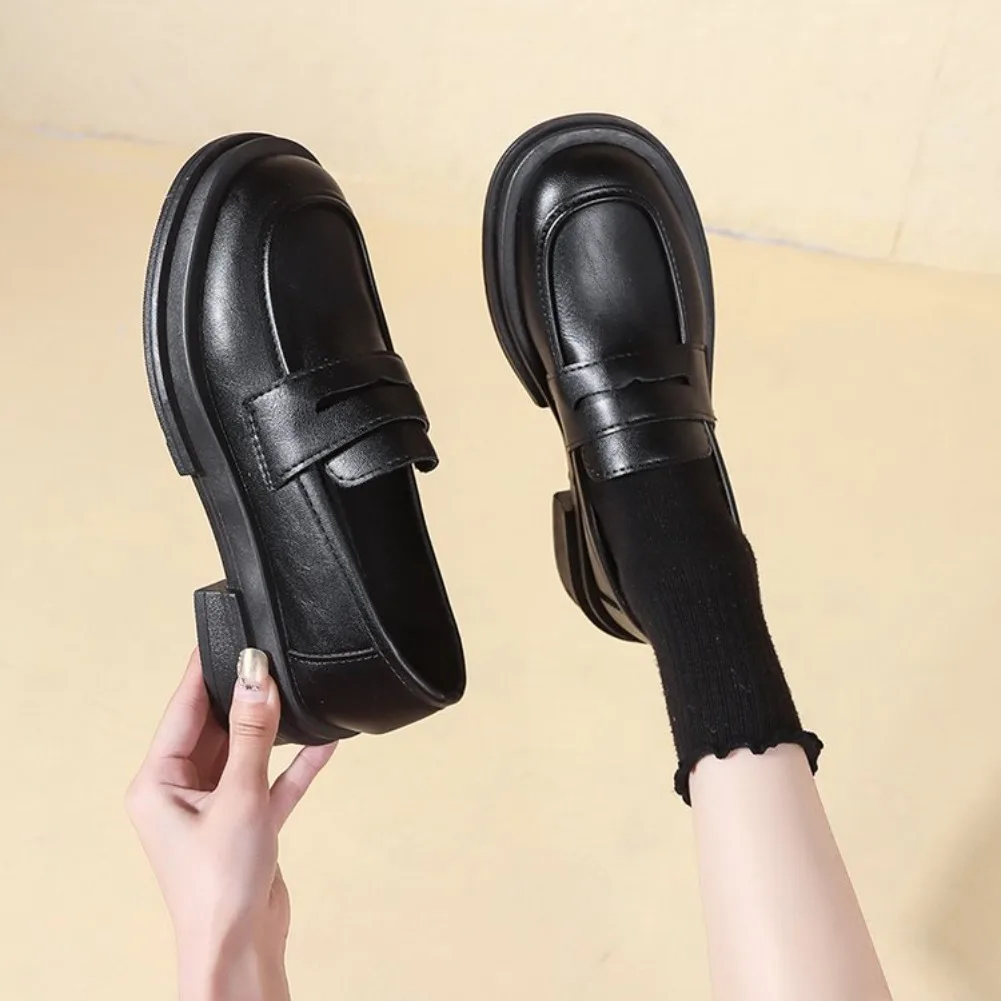 2026 New Japanese Style College Student Shoes Cosplay Lolita Shoes for Women/Girl Fashion Black/Coffee Uniform Platform Shoes