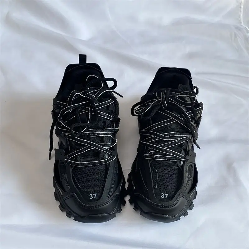 Brand Design Black Chunky Sneakers Unisex Fashion New Men's Dad Shoes Trendy Casual for Girls And Boys