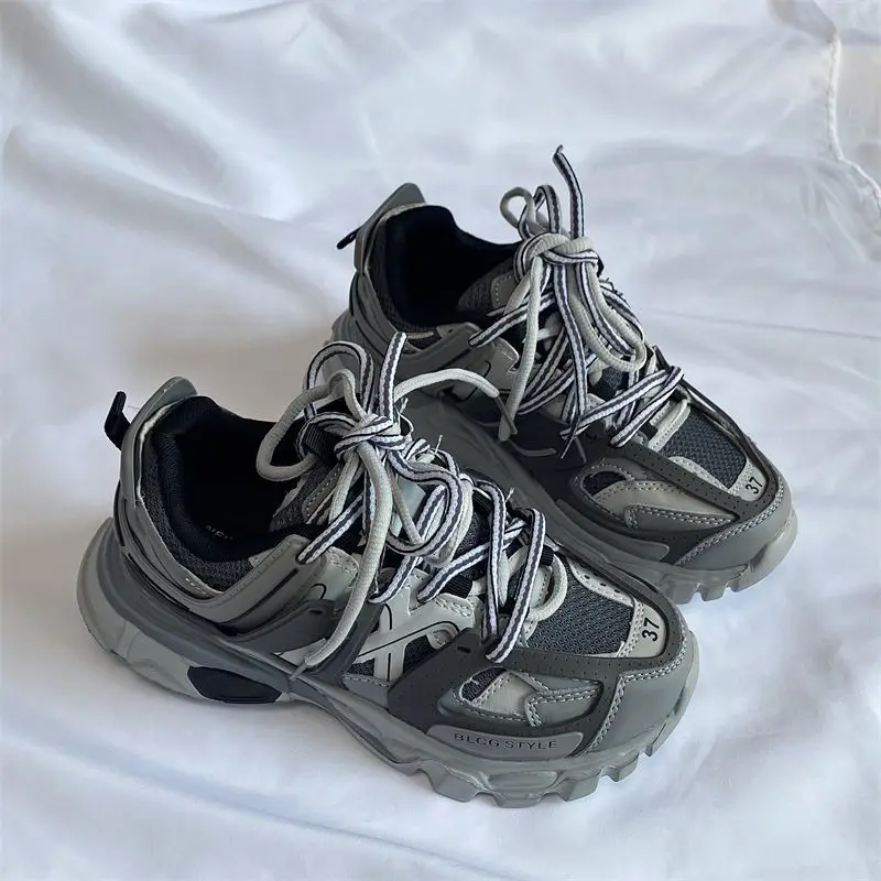 Brand Design Black Chunky Sneakers Unisex Fashion New Men's Dad Shoes Trendy Casual for Girls And Boys