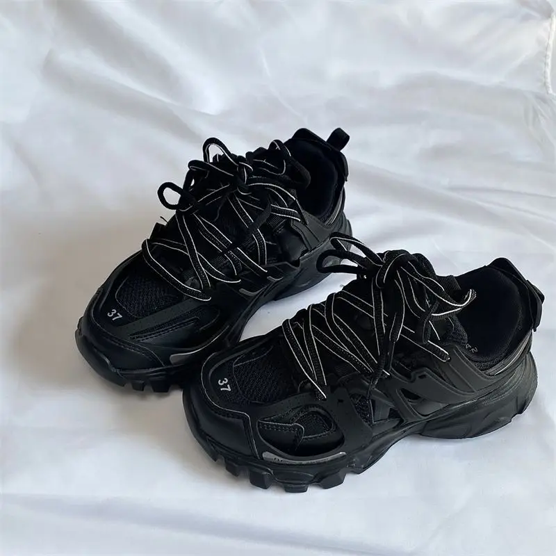Brand Design Black Chunky Sneakers Unisex Fashion New Men's Dad Shoes Trendy Casual for Girls And Boys