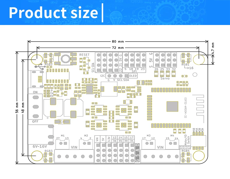 ESP32 Development Board 2.4G Wireless WiFi + Bluetooth 2-in-1 Dual-Core CPU IoT Servo Driver Robot Motor Driver Board