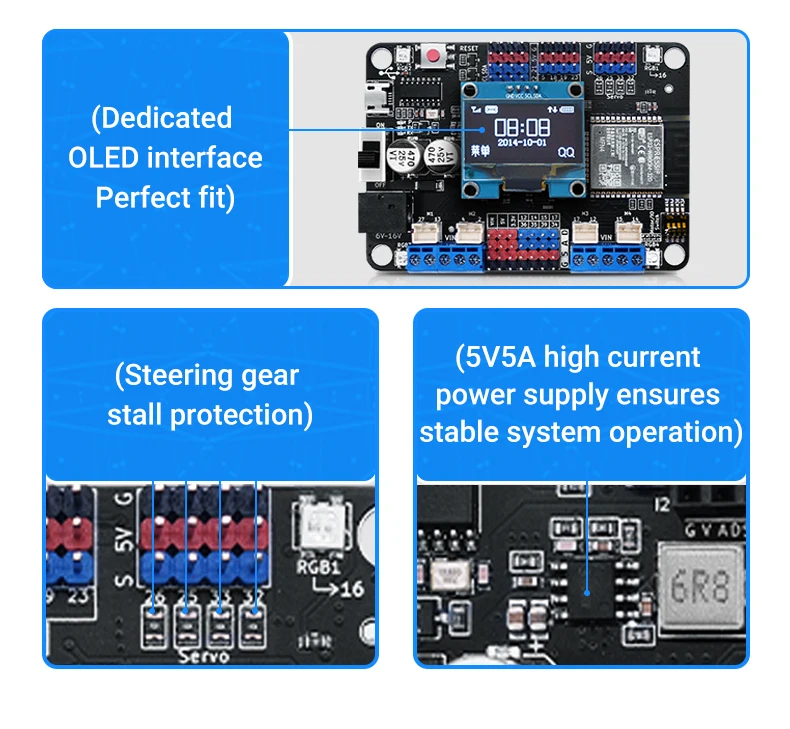 ESP32 Development Board 2.4G Wireless WiFi + Bluetooth 2-in-1 Dual-Core CPU IoT Servo Driver Robot Motor Driver Board