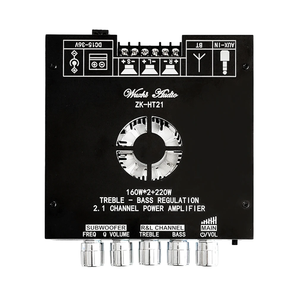 HT21-3G 2.1 Channel TDA7498E Bt Amplifier Module Subwoofer 160Wx2+220V Treble Bass Wuzhi Audio Supports APP