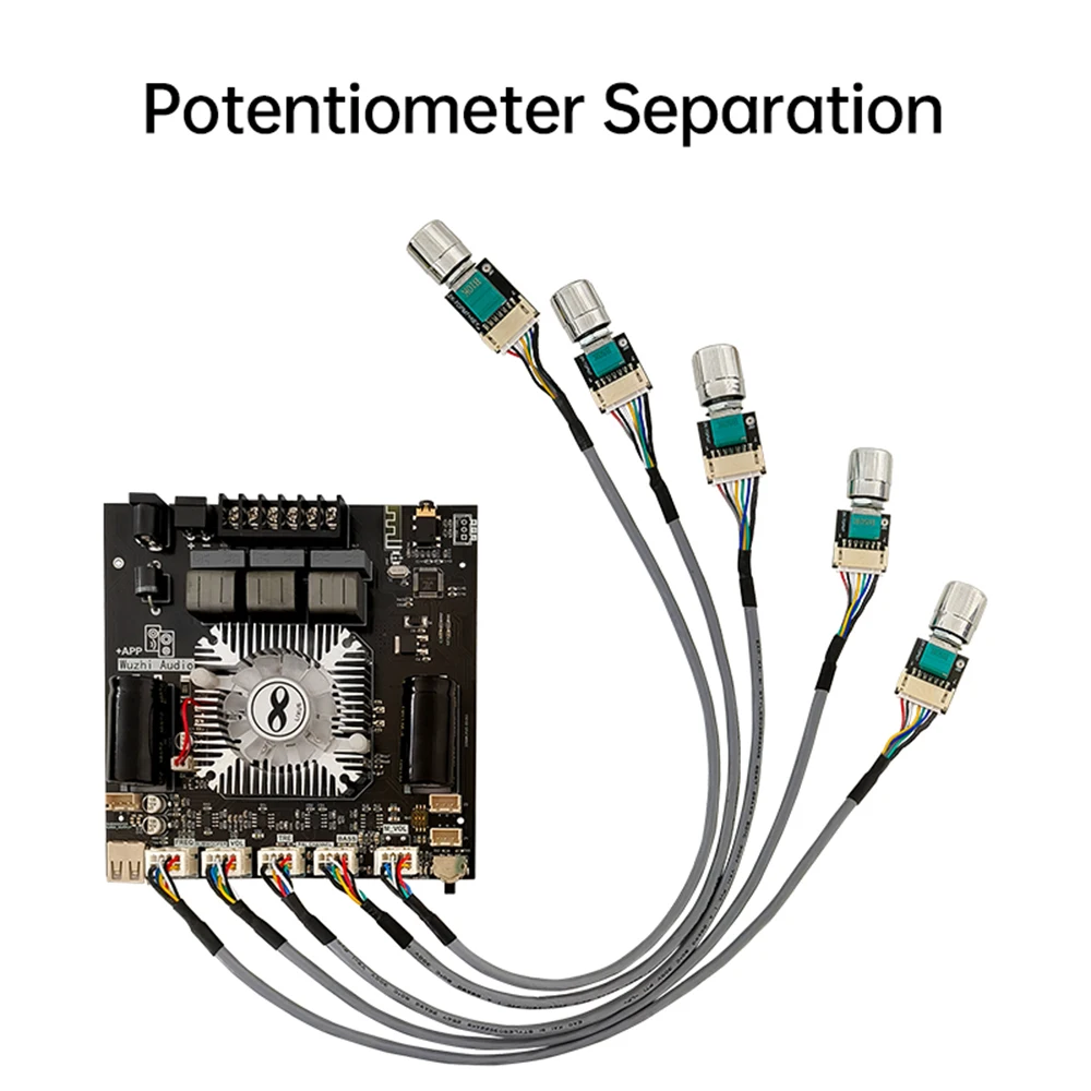 HT21-3G 2.1 Channel TDA7498E Bt Amplifier Module Subwoofer 160Wx2+220V Treble Bass Wuzhi Audio Supports APP