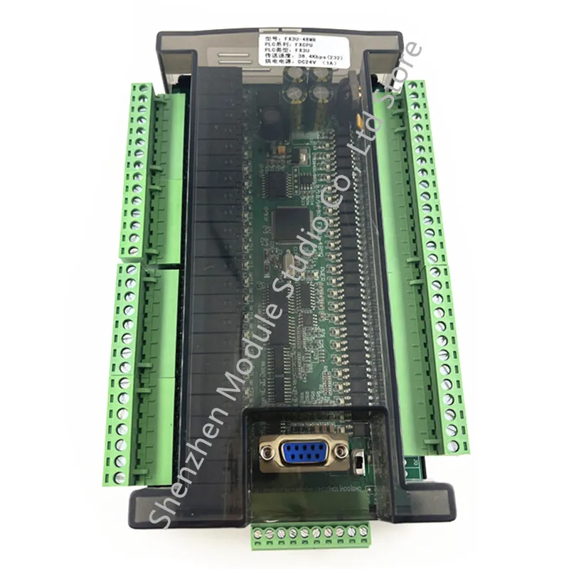 1pcs FX3U-48MT FX3U-48MR PLC Industrial Control Board 6AD 2DA 24 Input 24 Output with RTC RS485 CAN Communication