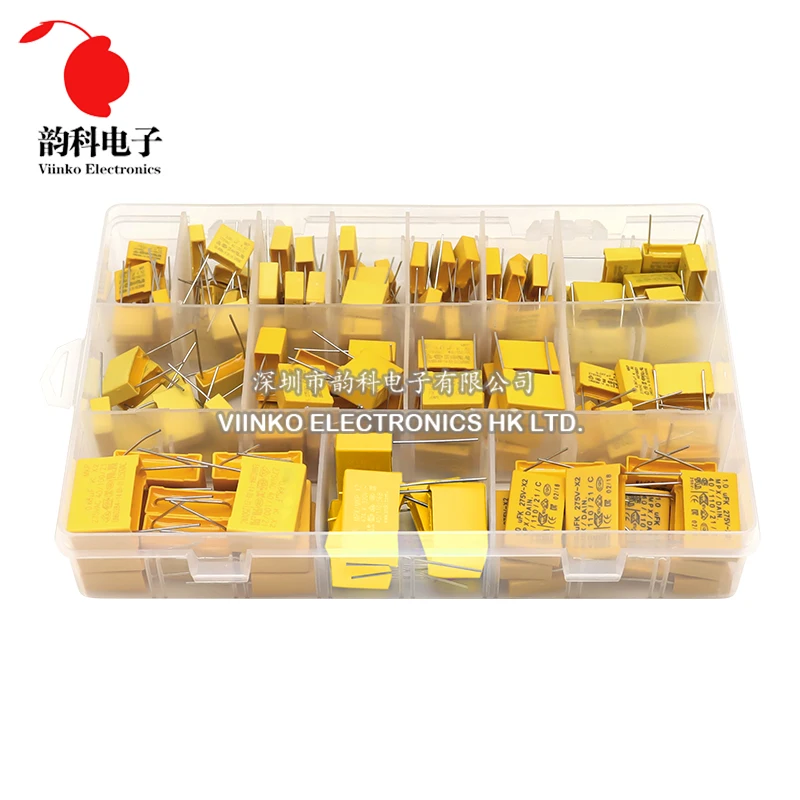 135pcs Polypropylene Film X2 Safety Capacitor Assorted Kit 275VAC 14Values 102K-105K 1NF-1UF Sample Set