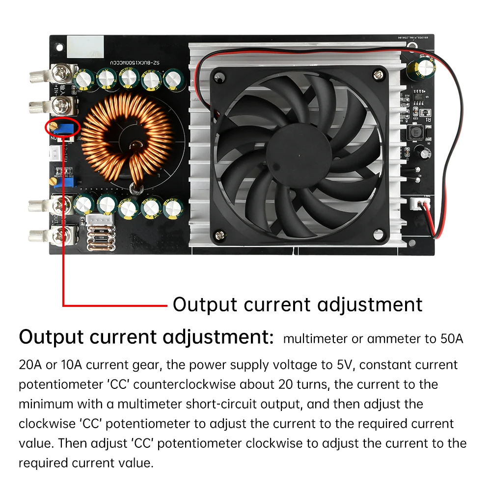 DC 15V-90V to DC 2.5V-72V 50A Adjustable Buck Converter Constant Voltage Constant Current Step Down Power Supply Module 1500W