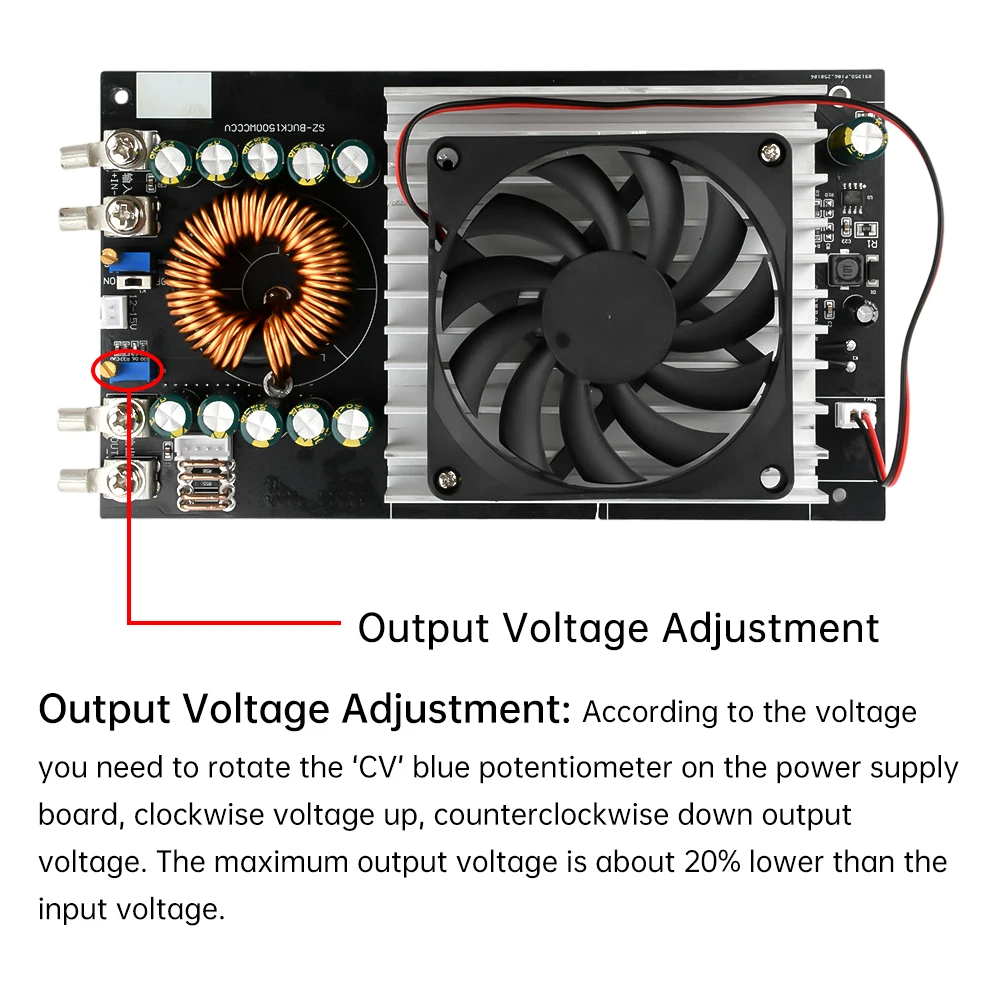 DC 15V-90V to DC 2.5V-72V 50A Adjustable Buck Converter Constant Voltage Constant Current Step Down Power Supply Module 1500W