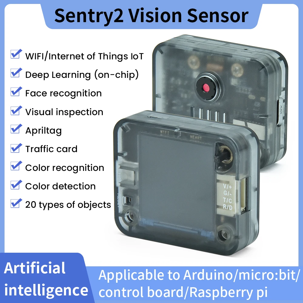 Keyestudio Sentry1&2 Vision Sensor for Arduino /Micro;Bit/Raspberry Pi Wide Aperture Camera Support Smart Connector Type-c