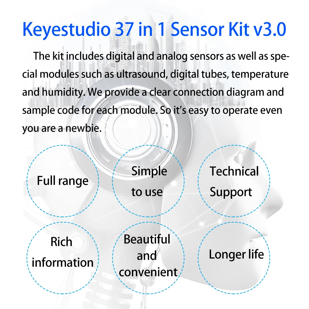 Keyestudio 37/48 In 1 Sensor Module Kit Gift Box For Arduino Starter Sensor Kit With Tutorial STEM Kids Programming Kit