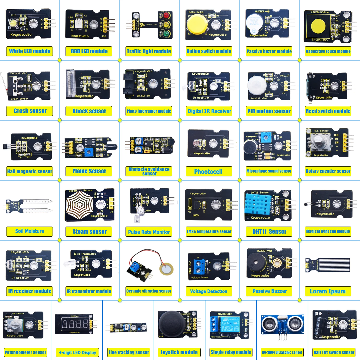 Keyestudio 37/48 In 1 Sensor Module Kit Gift Box For Arduino Starter Sensor Kit With Tutorial STEM Kids Programming Kit