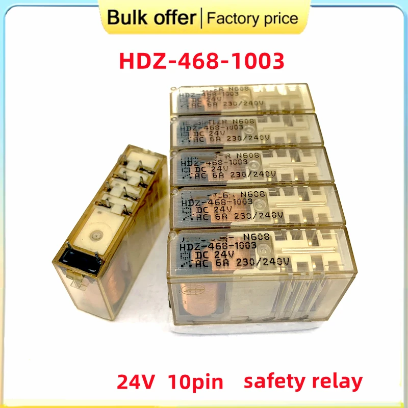 original HDZ-468-1003 24V HDZ-468-1003 10pin HDZ-468 468-1003 DC24V 24V DIP10 24VDC 6A 3 On 1 off safety relay
