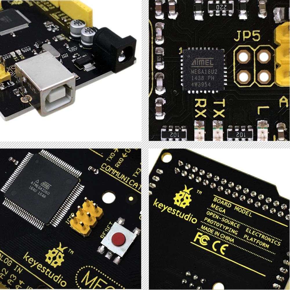 Keyestudio 2560MEGA WiFi /Plus/ Pro / Development Board+USB Cable Compatible for Arduino MEGA2560 R3 Microcontroller Boards
