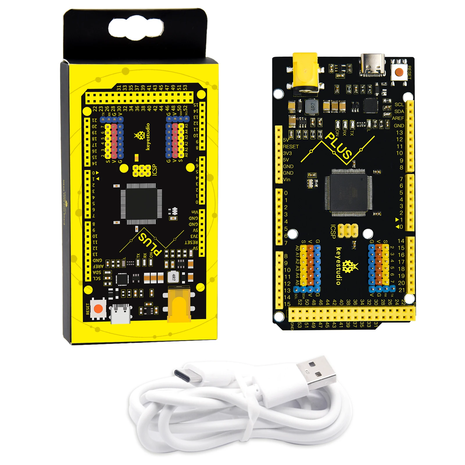 Keyestudio 2560MEGA WiFi /Plus/ Pro / Development Board+USB Cable Compatible for Arduino MEGA2560 R3 Microcontroller Boards