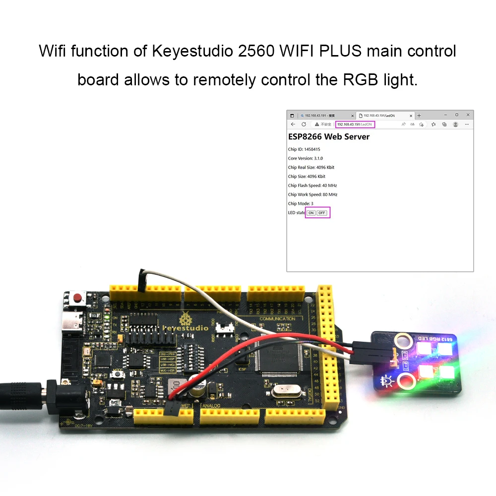 Keyestudio 2560MEGA WiFi /Plus/ Pro / Development Board+USB Cable Compatible for Arduino MEGA2560 R3 Microcontroller Boards