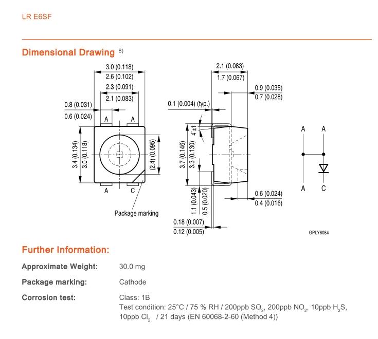 100PCS LR E6SF LRE6SF 3528 RED LED PLCC-4 COMMON CATHODE 2375MCD 2.05V 50mA 625-633nm original