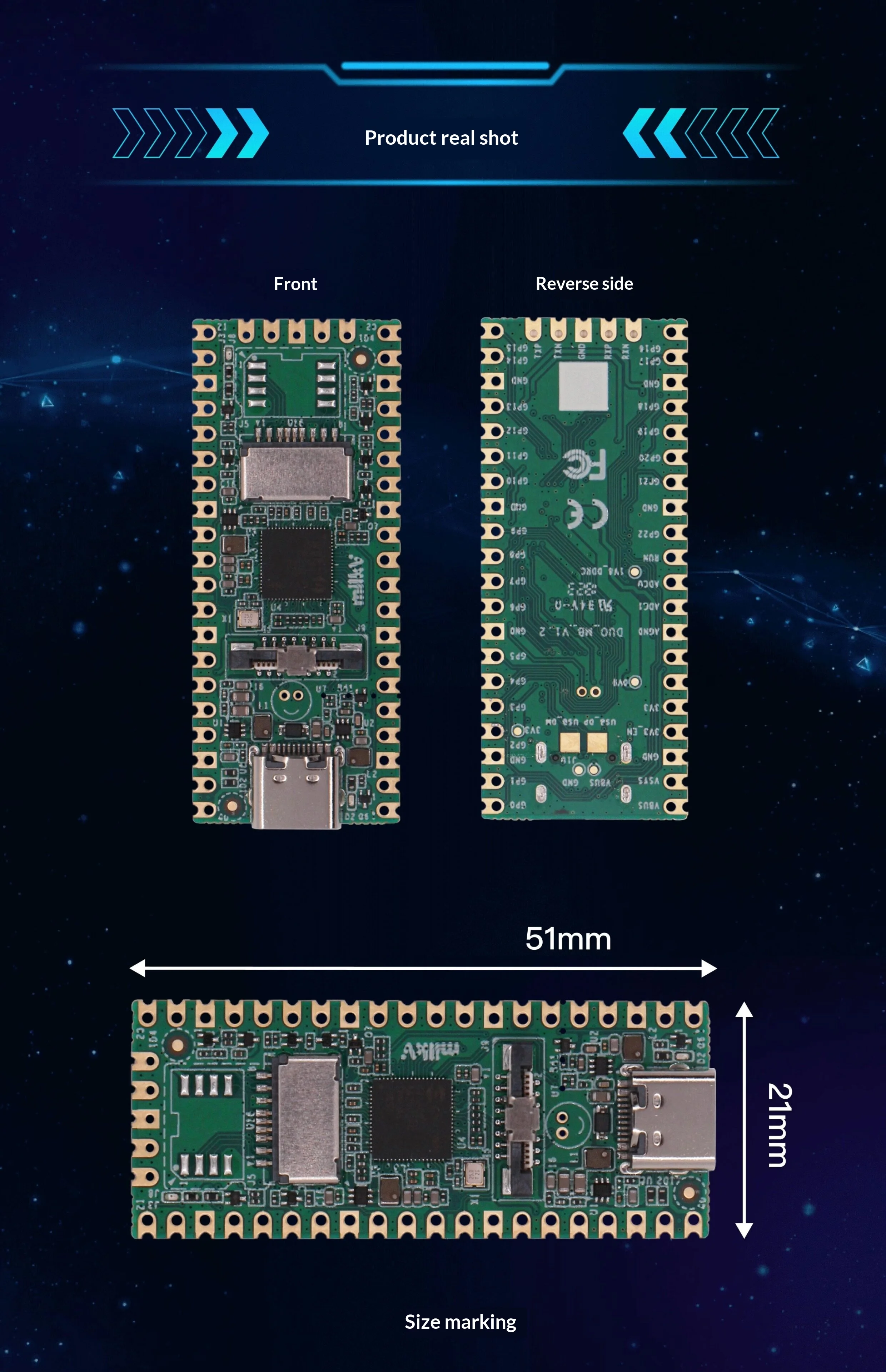 Milk-V Duo C906 Computing Board – RISC-V ARM A53, Linux + RTOS, Compatible with CV1800B SG20