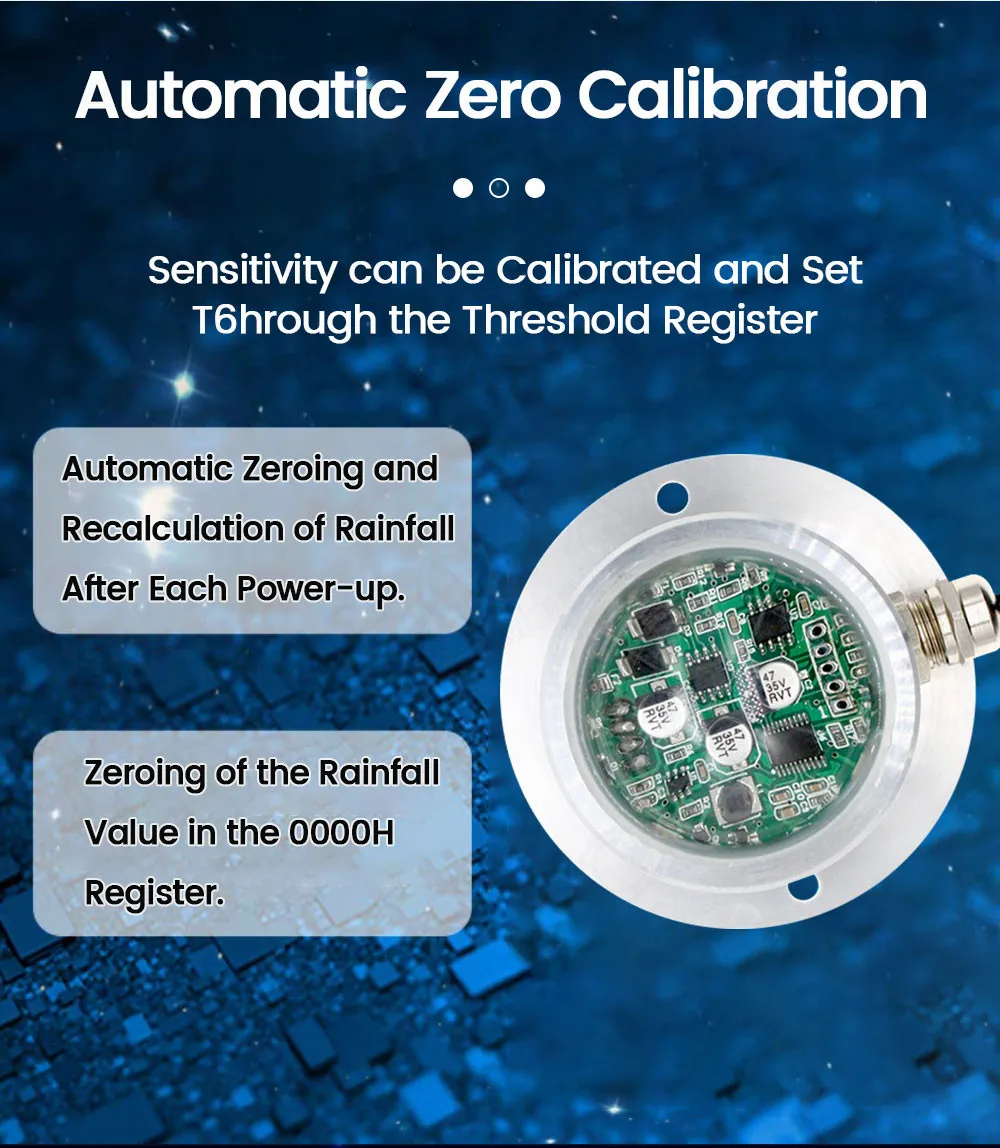 Outdoor Weather Rain Gauge Dual Channel Output RS485 Pulse Infrared Optical Rain Sensor Module 0.1MM Resolution High Precision