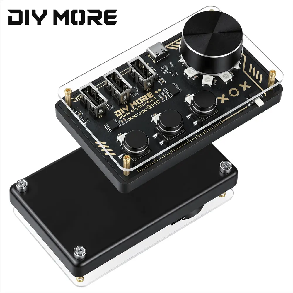 DC 5V Diymore Hub Dm-H1 Hub Docking Station 3 Programmable Keys WS2812B RGB LED Lights Custom Keyboard Desktop Controller Type C