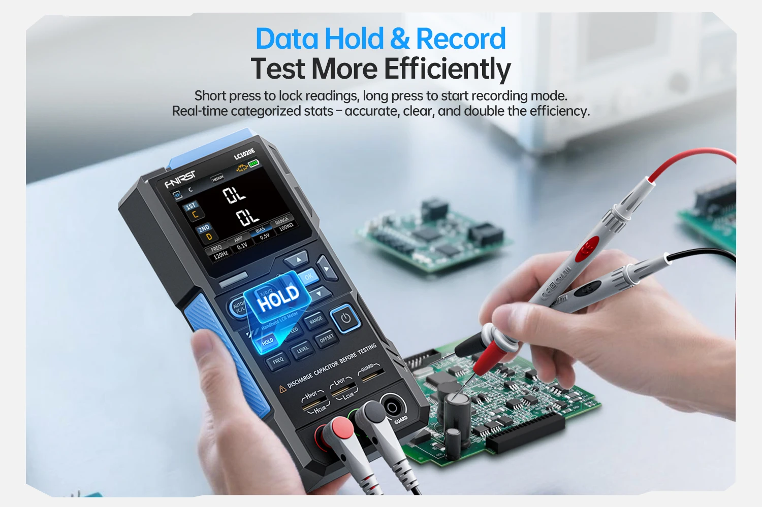 FNIRSI LC1020E High Precision Digital Bridge LCR ESR Tester Resistance Capacitance Inductance Electronic Component Measurement
