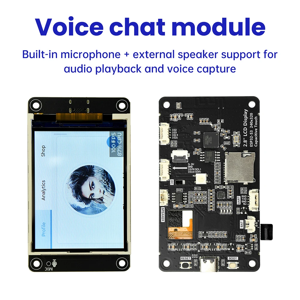 ESP32-S3 Development Board Wifi Bluetooth Intelligent Display Screen 2.8-inch TFT Module Touch Screen Supports Xiaozhi Type C