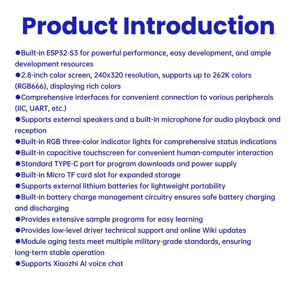ESP32-S3 Development Board Wifi Bluetooth Intelligent Display Screen 2.8-inch TFT Module Touch Screen Supports Xiaozhi Type C