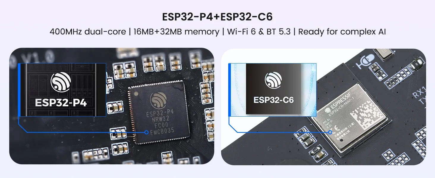 CrowPanel Advanced 7'' HMI AI Display 1024x600 IPS Touch Screen ESP32-P4 with Camera Optional Compatible with Arduino/LVGL