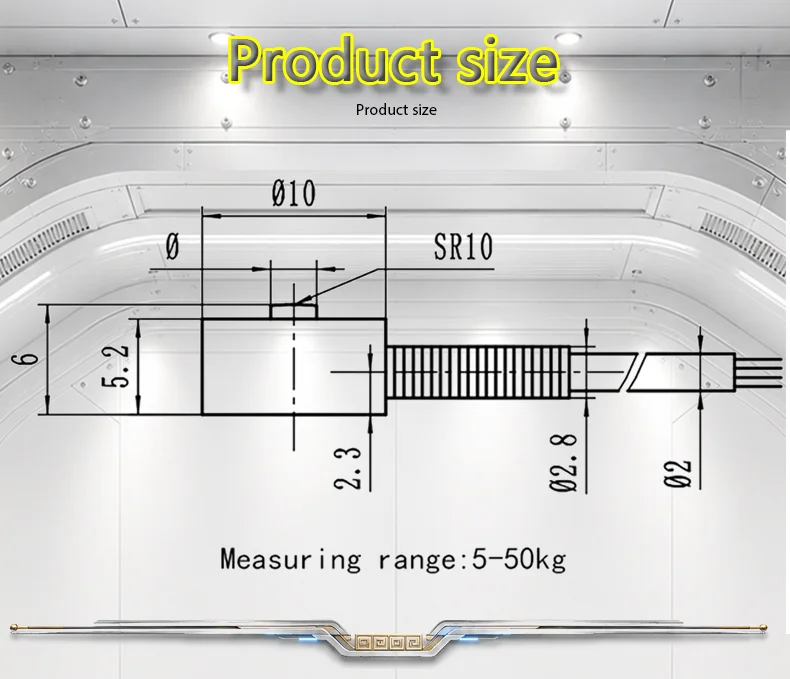 Micro Load Cell 5kg 10kg 20kg 30kg 50kg Miniature Compression Pressure Sensor Stainless Steel Force Transducer 10mm