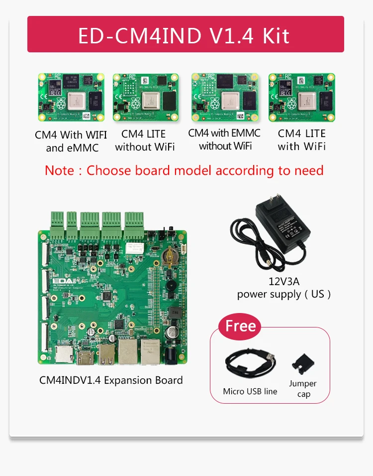 BoMaSRaspberry Pi CM4108000 CM4108008 CM4108016 CM4108032 CM4008000 CM4008008 CM4008016 CM4008032,Compute Module 4 EMMC WiFi,CM4