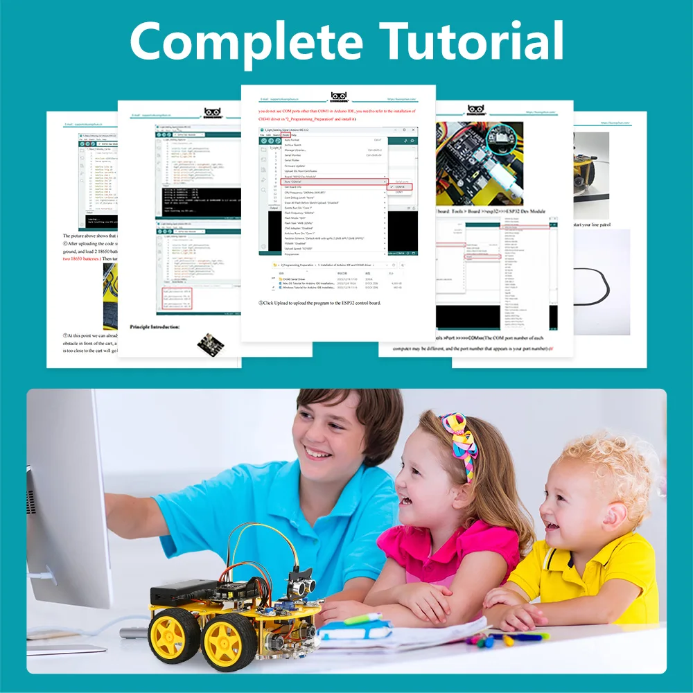 ESP32 Smart Robot Car Kit Remote Control Car for Arduino Programming Project STEM Education Science Coding Kit