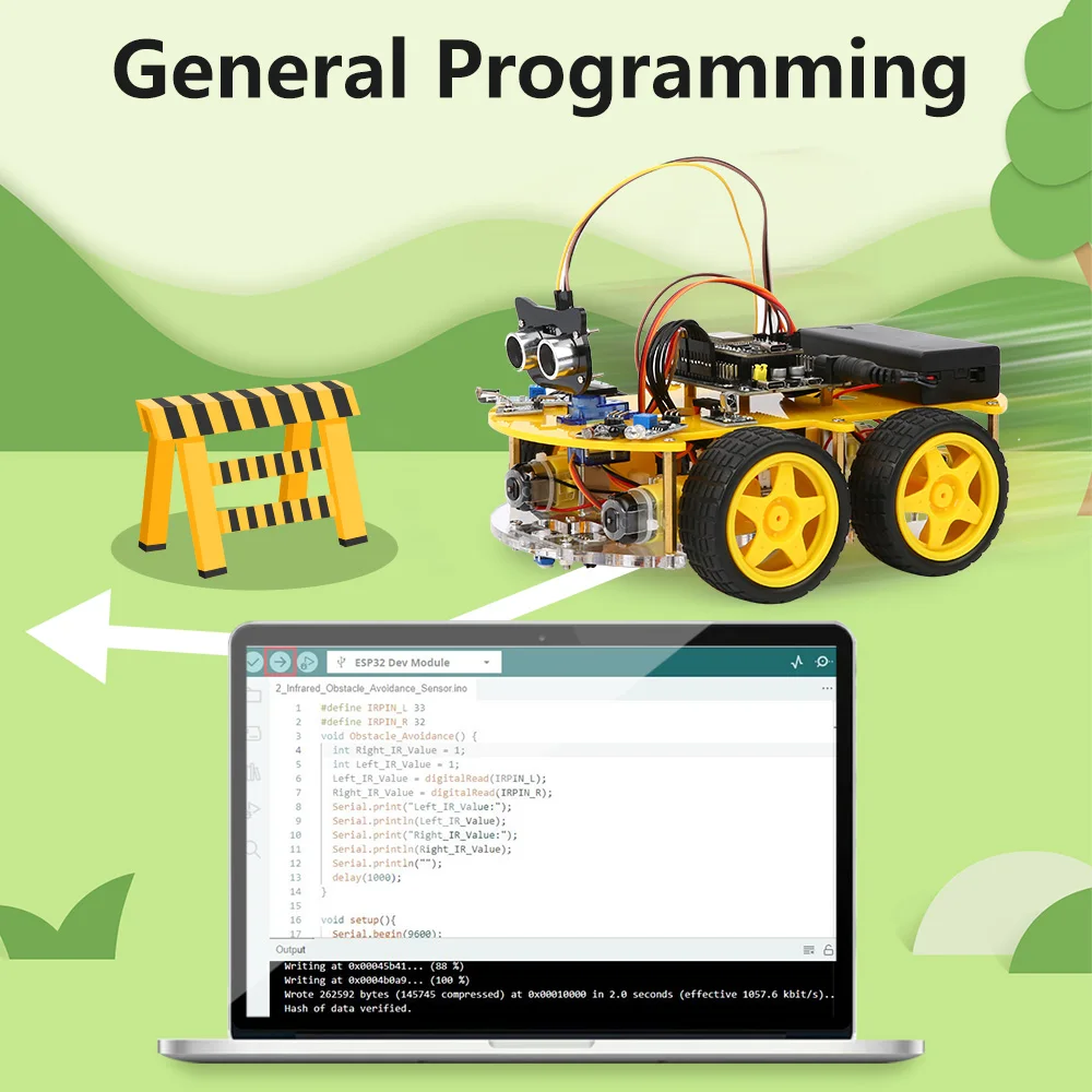 ESP32 Smart Robot Car Kit Remote Control Car for Arduino Programming Project STEM Education Science Coding Kit