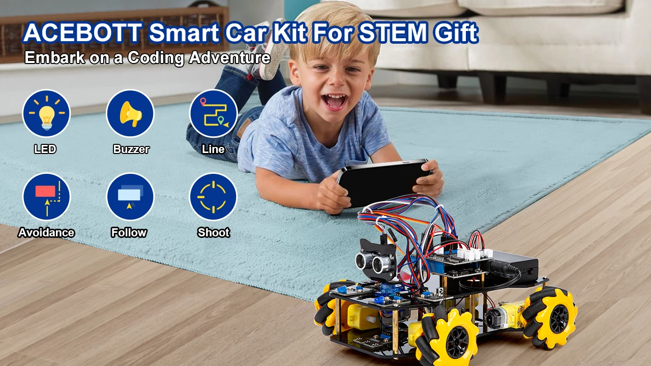 ESP32 Smart Robot Car Kit Remote Control Car for Arduino Programming Project STEM Education Science Coding Kit