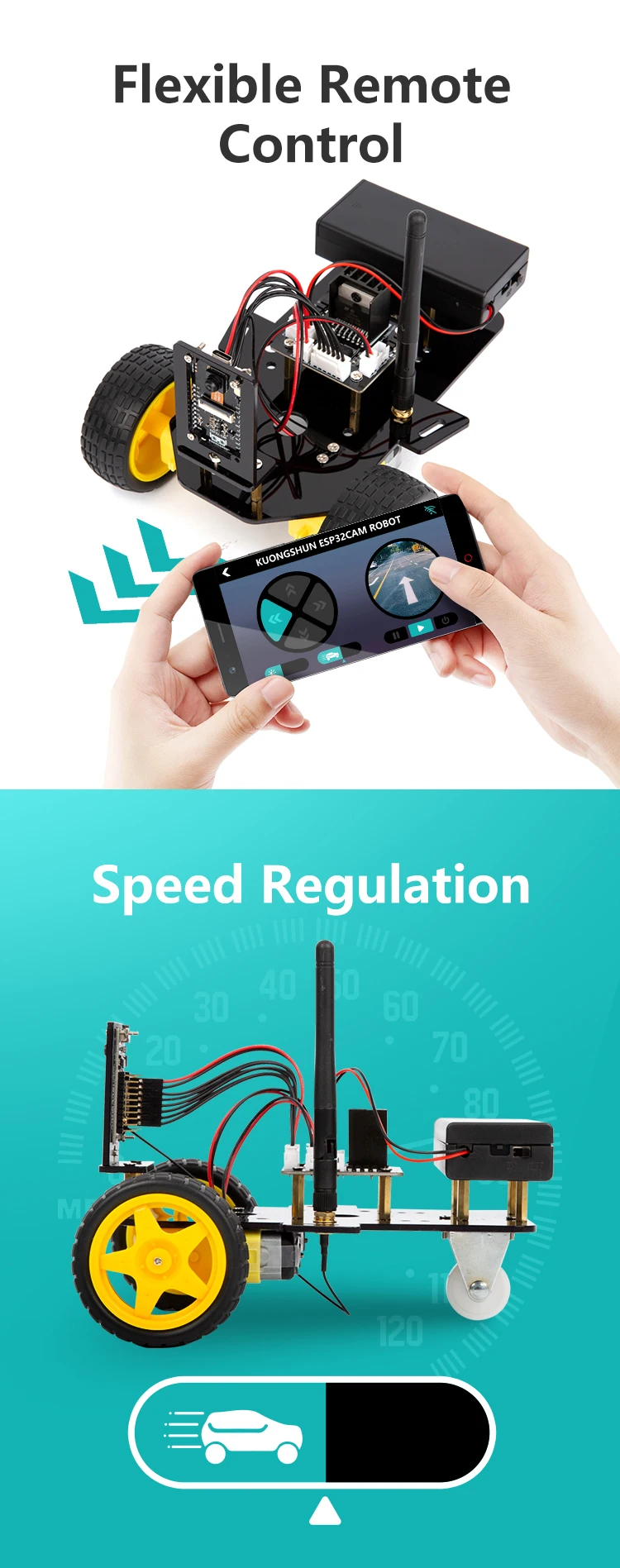 ESP32 Smart Robot Car Kit Remote Control Car for Arduino Programming Project STEM Education Science Coding Kit