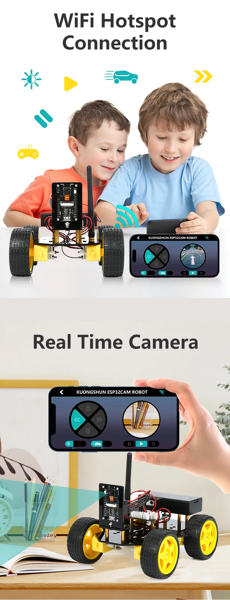 ESP32 Smart Robot Car Kit Remote Control Car for Arduino Programming Project STEM Education Science Coding Kit