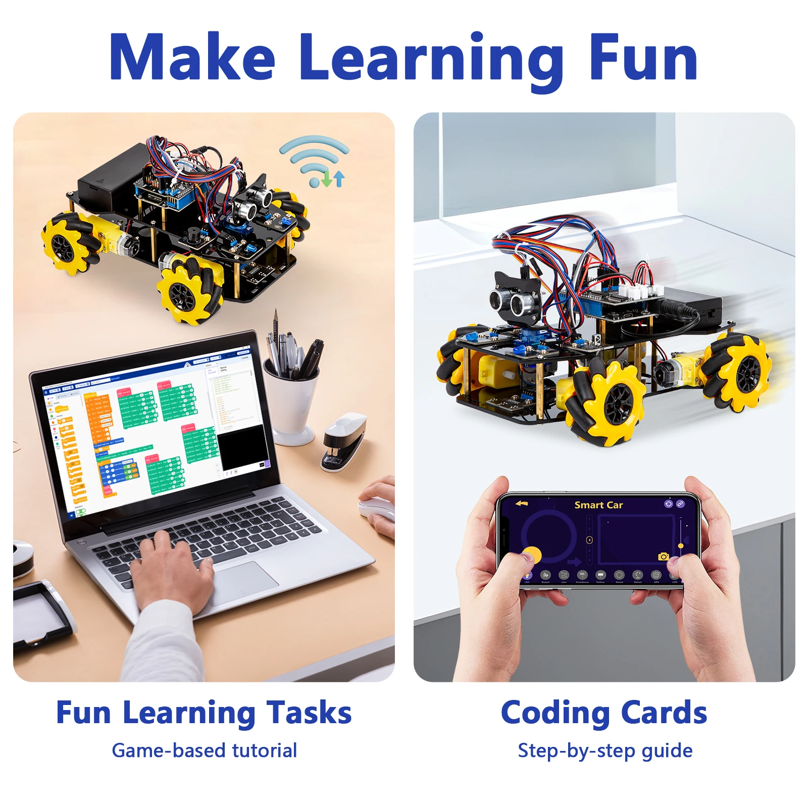 ESP32 Smart Robot Car Kit Remote Control Car for Arduino Programming Project STEM Education Science Coding Kit