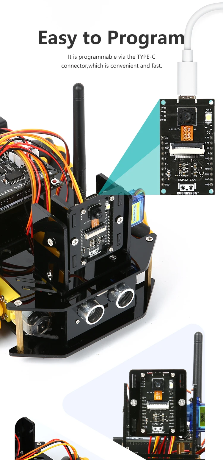 ESP32 Smart Robot Car Kit Remote Control Car for Arduino Programming Project STEM Education Science Coding Kit