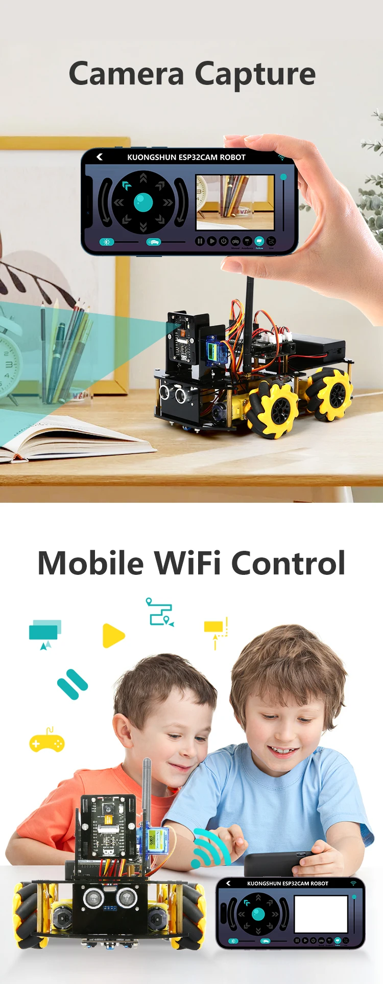 ESP32 Smart Robot Car Kit Remote Control Car for Arduino Programming Project STEM Education Science Coding Kit