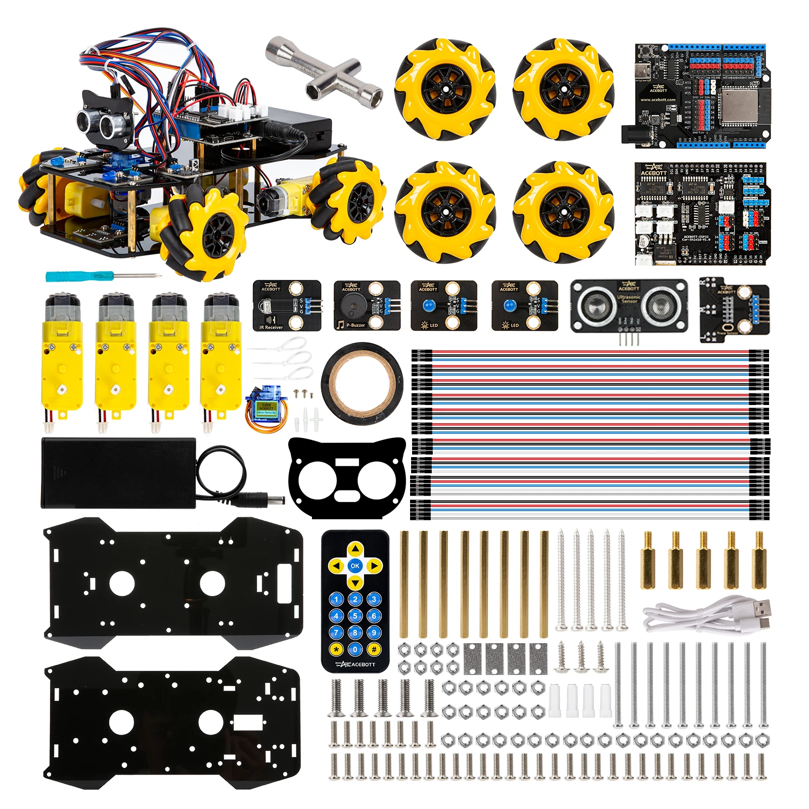 ESP32 Smart Robot Car Kit Remote Control Car for Arduino Programming Project STEM Education Science Coding Kit
