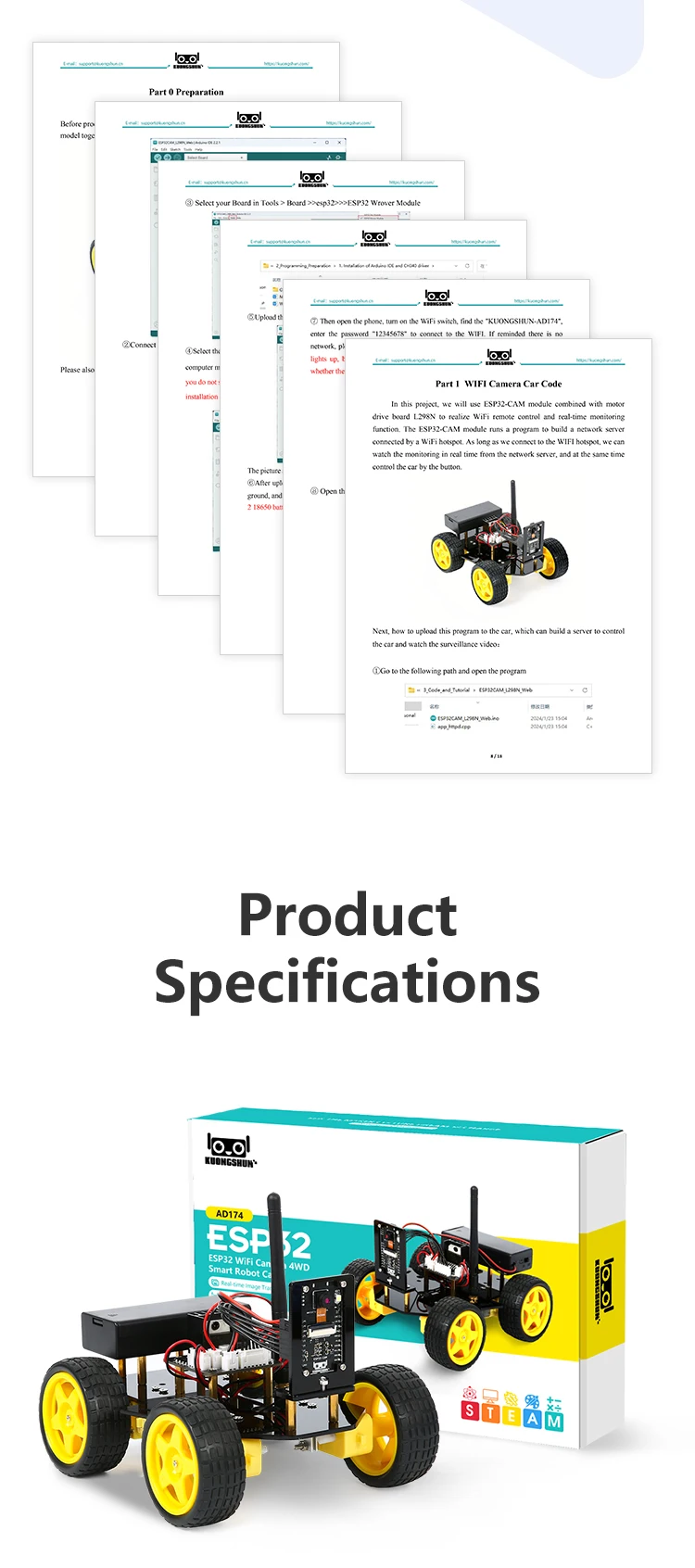 ESP32 Smart Robot Car Kit Remote Control Car for Arduino Programming Project STEM Education Science Coding Kit