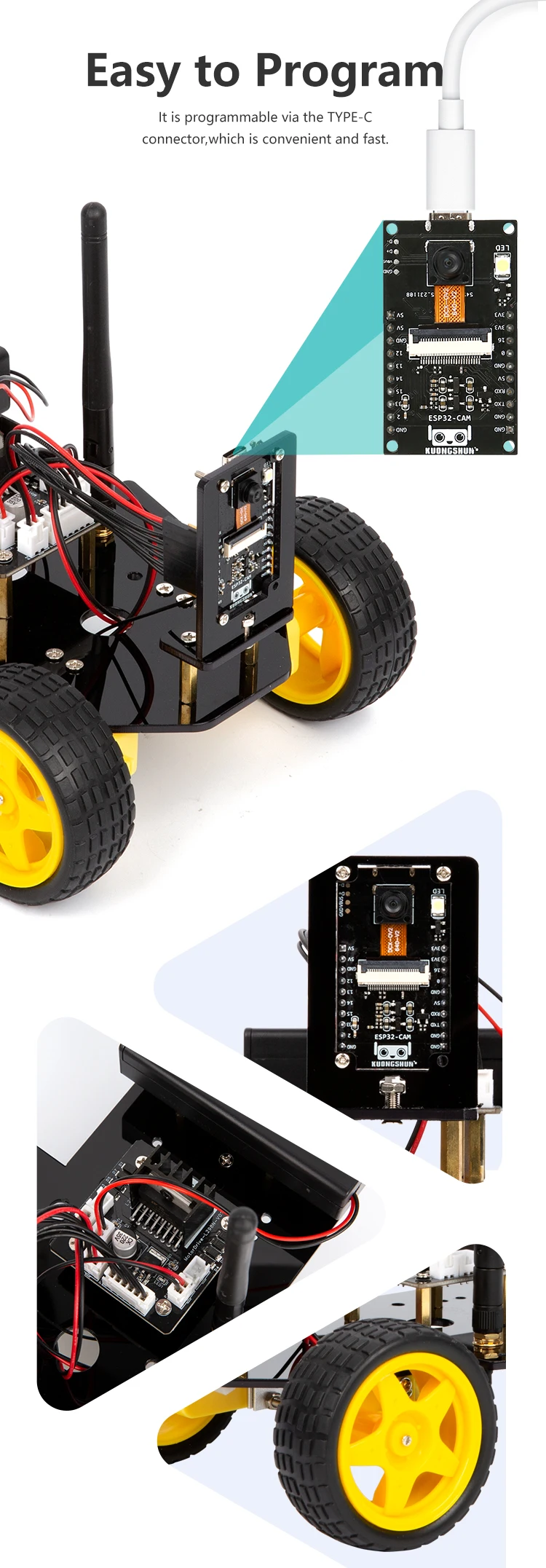 ESP32 Smart Robot Car Kit Remote Control Car for Arduino Programming Project STEM Education Science Coding Kit
