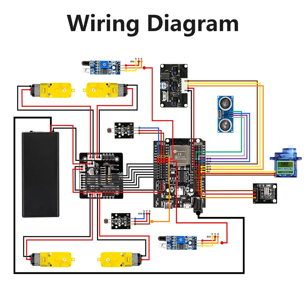 ESP32 Smart Robot Car Kit Remote Control Car for Arduino Programming Project STEM Education Science Coding Kit