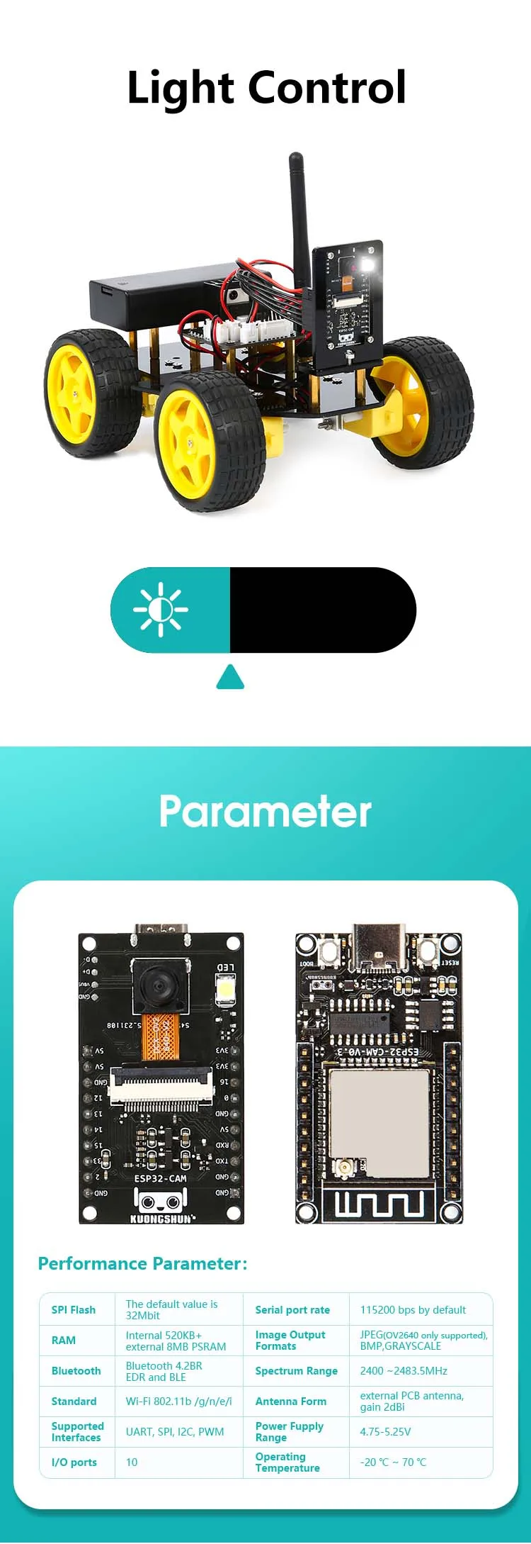 4WD Smart Robot Car ESP32 Camera Wifi Automation Kit For Arduino Programming ESP Robot with Antenna Learning Complete Coding Kit