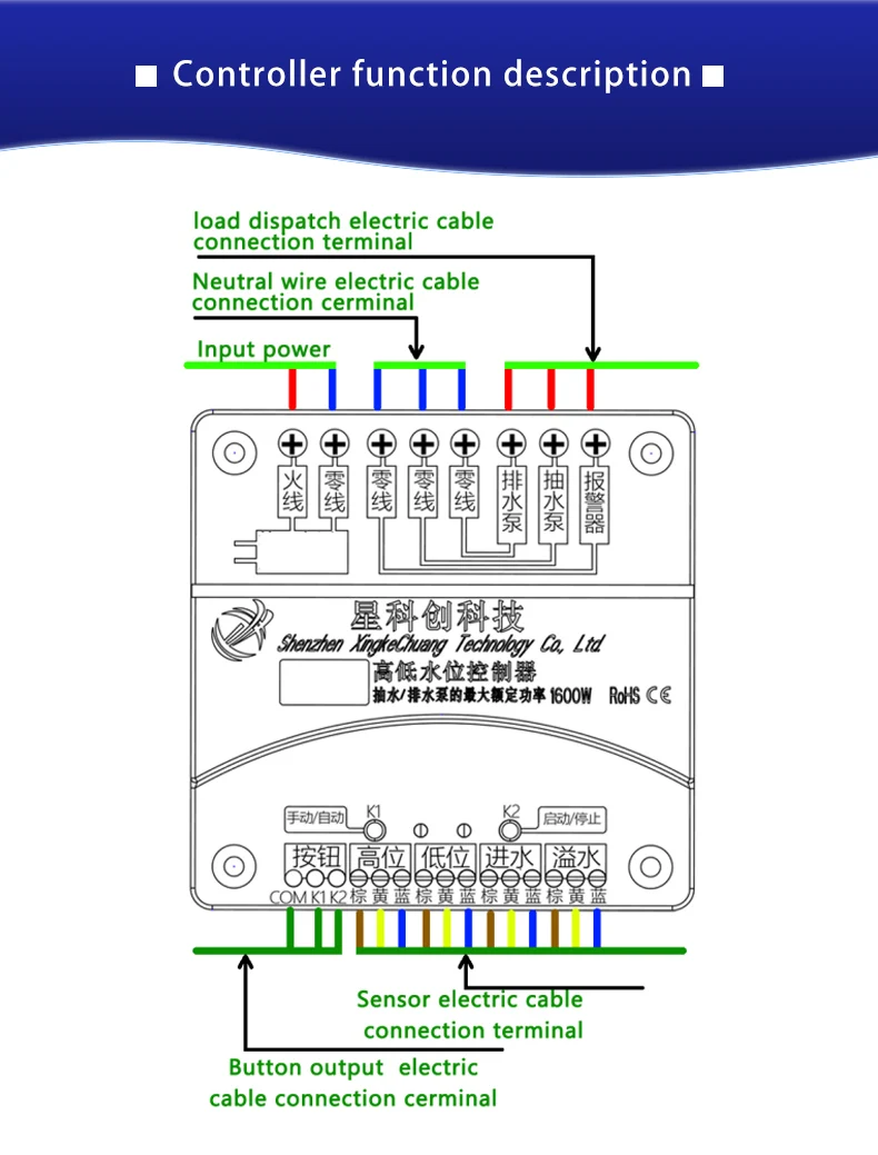 XKC-C383 Automatic Pumping and Drainage Water Liquid Level Controller,DC12V-24V/AC110V-220V Non-contact Level Sensors