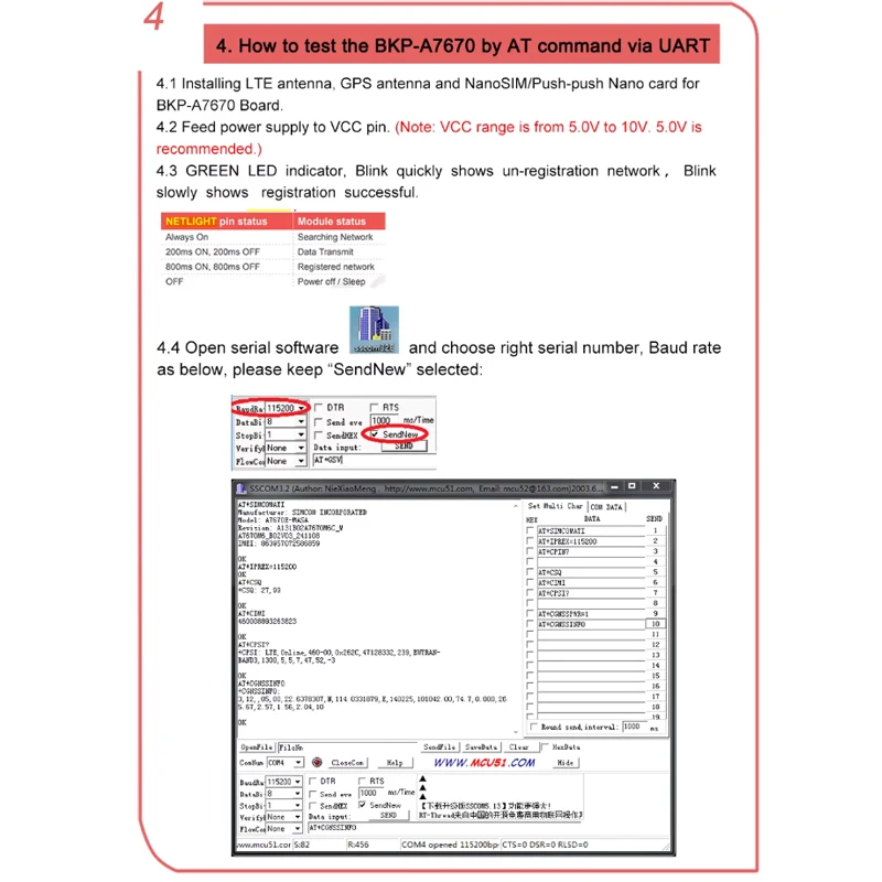 A7670G Push Nano Side Way SIM Slot Core Board Development Kits Global Bands SIMCOM 4G LTE Cat 1 Module Breakout Kit with Antenna