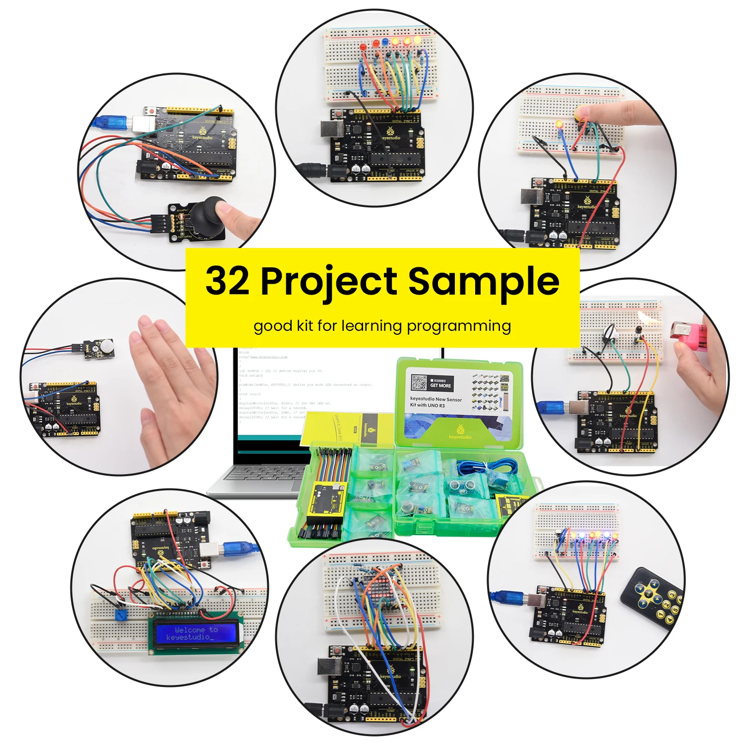 Hot Sale Keyestudio Super RFID Starter Kit+Development Board+32 Projects for Arduino Starter Kit for UNOR3 DIY Motherboard Kit