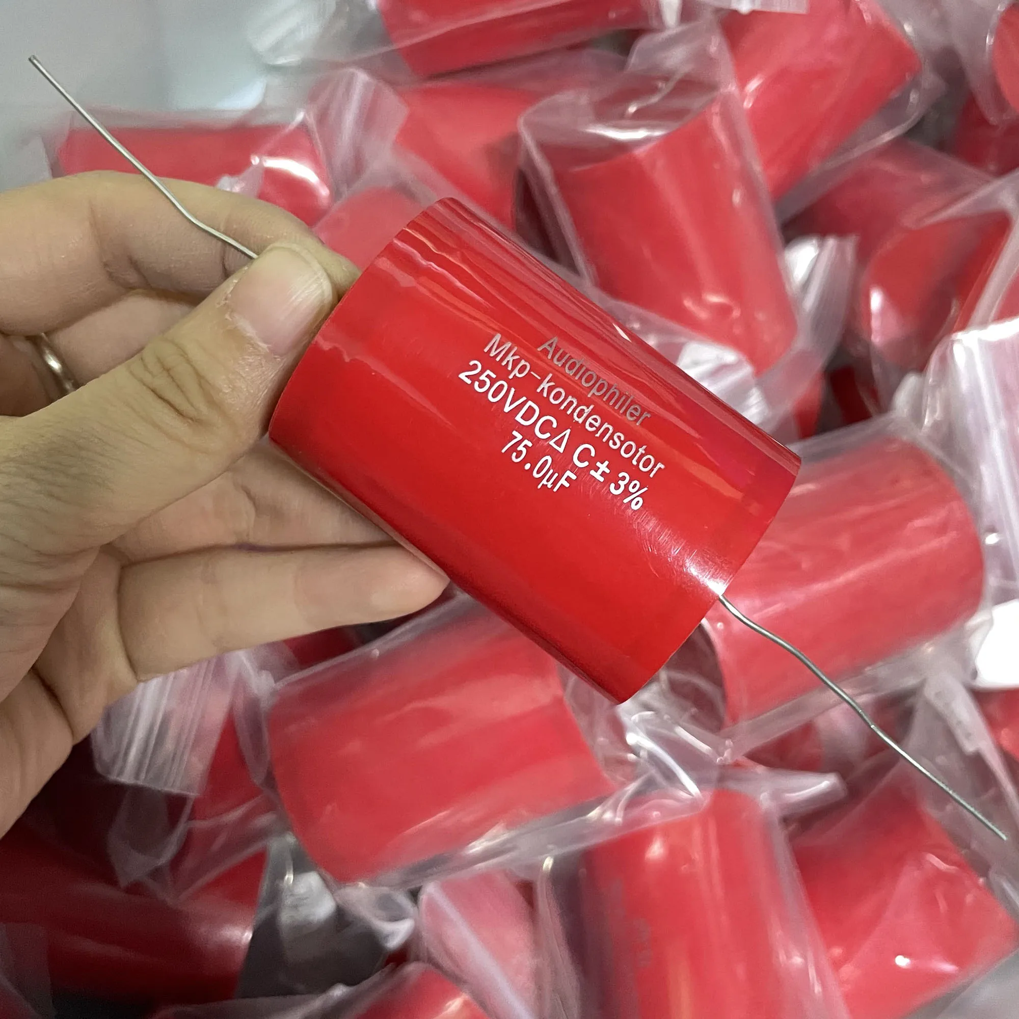 2PCS Audiophiler Axial MKP Capacitor 75uf 250V DC ±3% Test And Matched HIFI Frequency Dividing Audio Capacitance