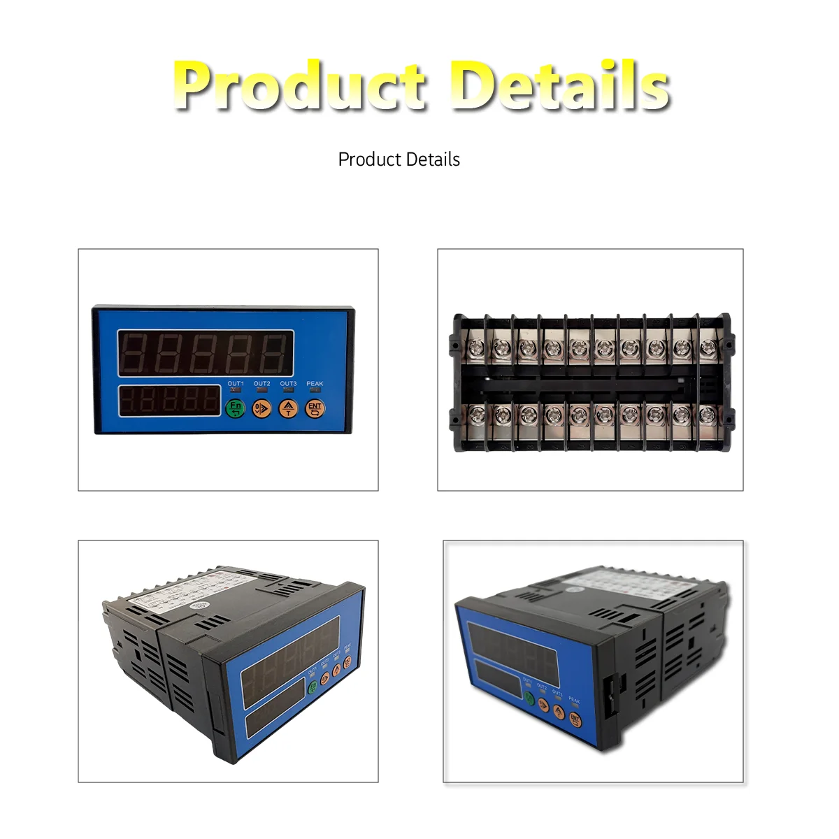 Dual Screen Weight Indicator High Resolution 1/1,000,000 Force Sensor Meter Modbus-RTU 4-20mA Analog Out Relay Control