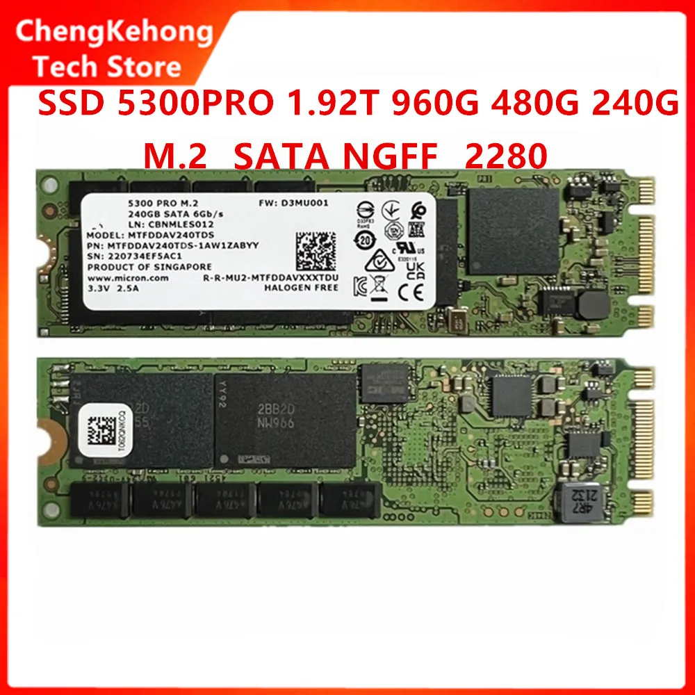 Brand new original For micron 5300PRO 240G 480G 960G 1.92T M.2 NGFF 2280 enterprise grade solid state drive SSD