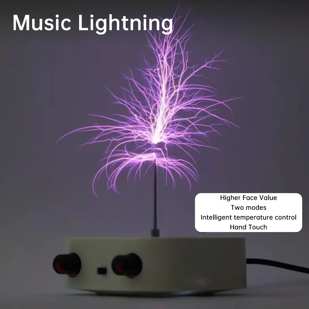 Music Tesla Coil Bluetooth/AUX Dual Mode Music Box Artificial Lightning AC110-240V Touchable Audio Input Science Experiment